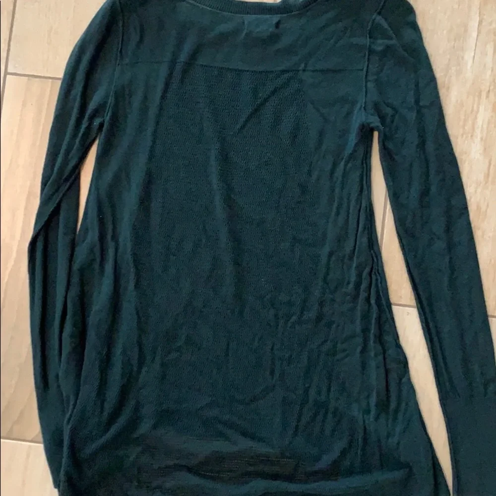 Green Longsleeve Mesh Back Top